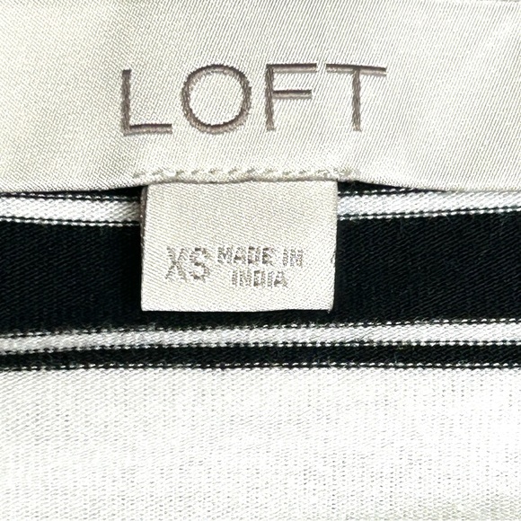 Loft Black/White Striped XS Long Sleeve Dress - Picture 9 of 13